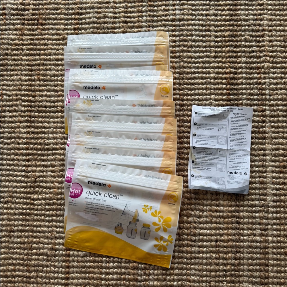 Medela Quick Clean Micro-Steam Bags, Sterilizing Bags, 10 Bags